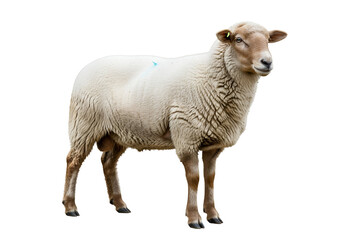 Obraz premium Full shot of a sheep against a black background.