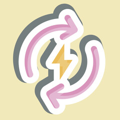 Sticker Recharge. related to Charging symbol. design editable