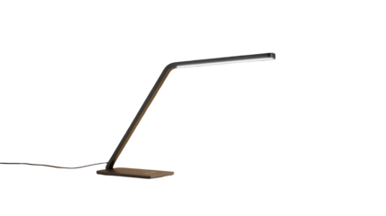 Modern minimalist led desk lamp with flexible arm isolated on transparent background