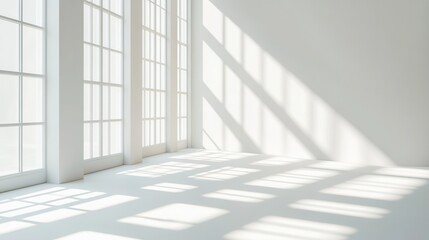 Bright, sunlit interior space with large windows