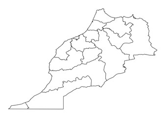 Obraz premium Morocco Map White Edition – Clean Outline Vector for Education, Travel Posters, and Minimal Wall Art