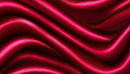 Obraz premium Deep crimson silk fabric drapes in flowing, wavy folds