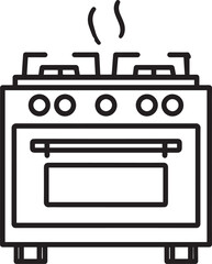 Black Stove Vector | Kitchen Appliance Silhouette Icon