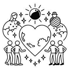 World Kindness Day – Unity, Compassion, and Heart Symbol