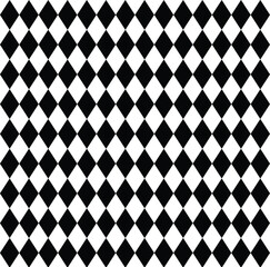 Checkered harlequin diamond seamless background pattern vector in black and white. Geometric rhombus pattern background. Harlequin check wallpaper. Retro color concept. Vector Illustrator. eps 10
