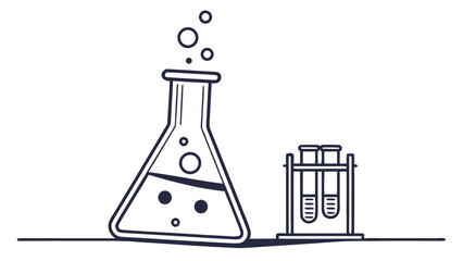 Science lab equipment vector illustration with beaker test tubes for chemistry and biology research