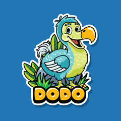 Dodo Bird extinct animal Character Cartoon Illustration Sticker