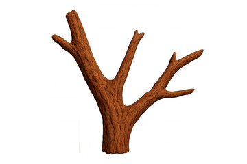 Fototapeta premium Photorealistic 3d rendering of dry tree branch, isolated on transparent backdrop, ideal for graphic design compositing