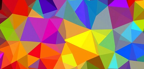 Fototapeta premium Intersecting polygons forming a complex, vibrant, multicolored pattern, lines, digital