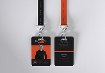 Employee ID Card Design with Lanyard