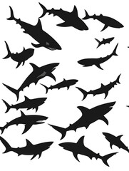 silhouette of a shark illustration png transparent background