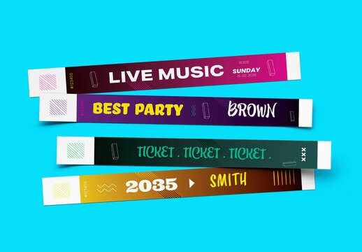 Event Access Wristband Template with Gradient Colors