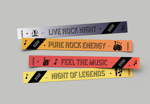 Event Wristband Ticket Design Template Layout