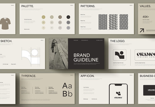 Modern And Clean Retro Digital Brand Guidelines Presentation Template