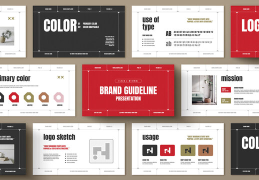 Professional Brand Guideline Presentation Template Layout