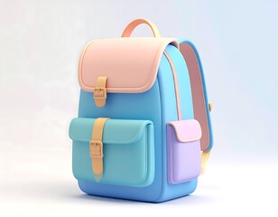 Adorable Pastel Blue and Pink Backpack for School and Everyday Adventures