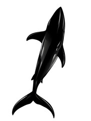 Fototapeta premium silhouette of a shark illustration png transparent background