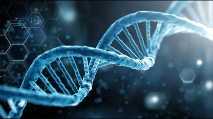 dna strand on black background - Powered by Adobe