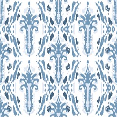 Ikat Seamless Pattern &bull; Bohemian Textile Design &bull; Traditional Fabric Texture &bull; Digital Background for Print and Crafts