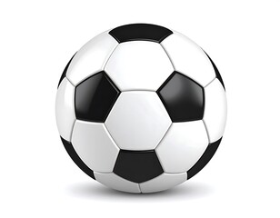 Fototapeta premium Classic Black and White Hexagonal Pattern Soccer Ball for Outdoor Sports