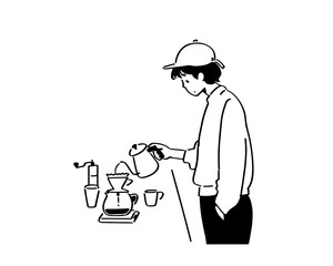 Brewing coffee