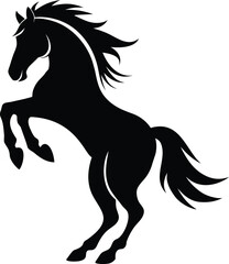 jumping horse vector silhouette art and illustration