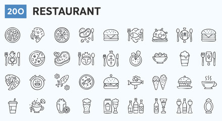 Culinary Journey 200 Restaurant Icons for Gastronomy and Food Service Design