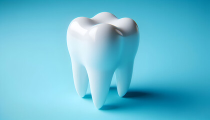 3d tooth on background