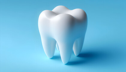 3d tooth on background