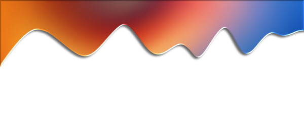 Abstract wave of orange, purple, and blue gradient liquid dripping. Background element frame