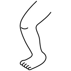 cartoon illustration outline of leg and foot 