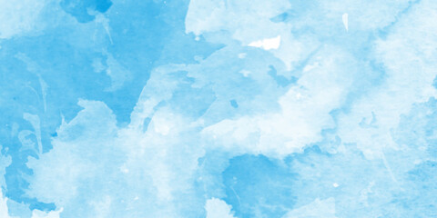 Obraz premium abstract white and blue watercolor paper texture illustration for grunge design, abstract hand paint square stain backdrop, blue splash of paint watercolor on paper, Colorful gradient ink colors.