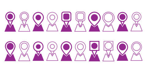 Location icon. Map pin icon set. location marker. location pin. Destination icon place address. specific geographic location. Map pin icon. navigation locator sign. eps 10