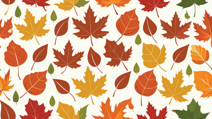 Obraz premium Tree yellow orange and red fall leaves autumn foliage watercolor realistic seamless pattern for prints invitations cards thanksgiving halloween harvest festival farmers market 