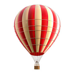 Fototapeta premium Red and cream striped hot air balloon