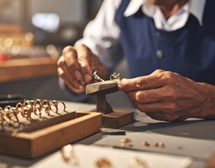 Skilled artisan carefully works on a ring