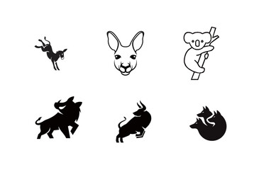 Vector Illustration Set of Animal Logos
