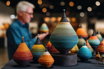 Hand-crafted ceramic art display