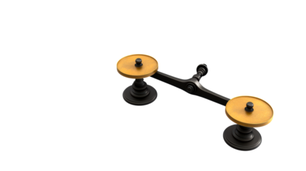 Antique Metal Balance Scale with Golden Plates