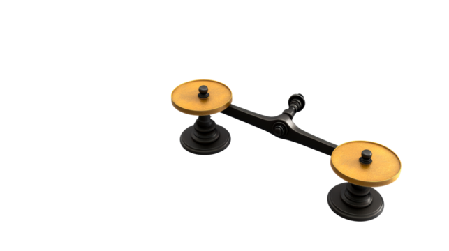 Antique Metal Balance Scale with Golden Plates