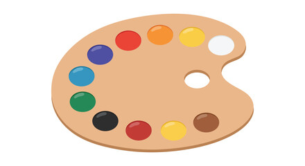 Colorful paint palette with various colors for artistic use