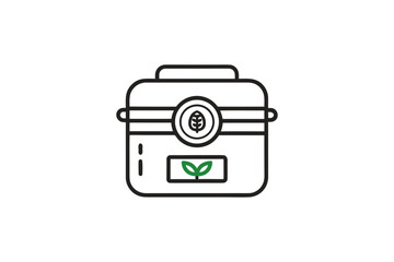 Bamboo lunch box with small utensils for portable meals