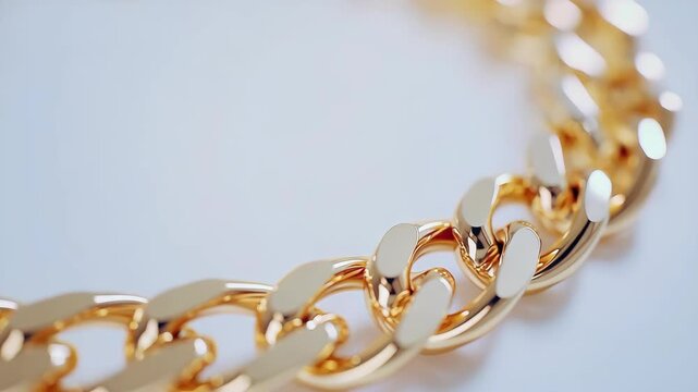 A delicate gold chain necklace with a looped design.