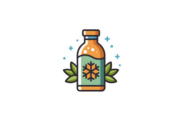 Glass bottle with winter spiced drink reusable design