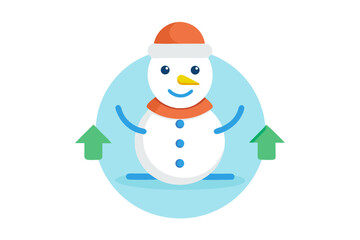 snowman with recycling arrows for eco friendly winter buttons