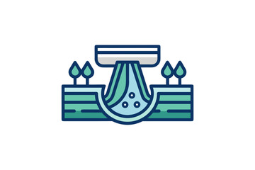 rainwater flowing naturally into an eco-friendly drainage system