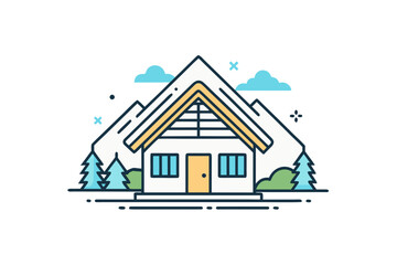 Fototapeta premium modern snowproof chalet equipped with solar energy system