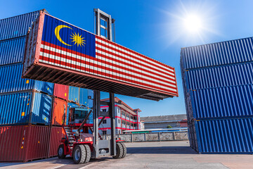 Products shipping cargo goods with Malaysia flag for import export business from Malaysia country