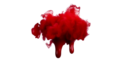 Red Ink Bleeding and Splashing in Water