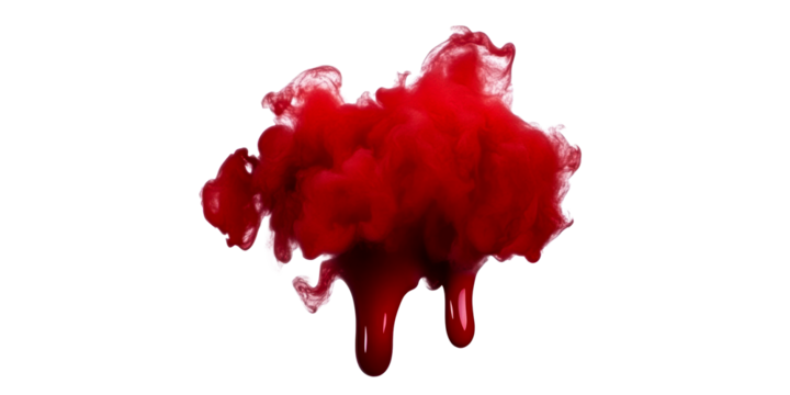 Red Ink Bleeding and Splashing in Water